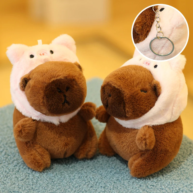 thumbnail image 1 of Llavero de capibara de peluche kawaii, colgante para bolso, decoración para colgar, muñeco de peluche esponjoso, llavero para coche, regalos de cumpleaños, 1 of 5