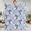 Love Boston Terrier Blanket Animal Travel Flannel Throw Blanket Super Soft Living Room Custom Bedspread Gift 1