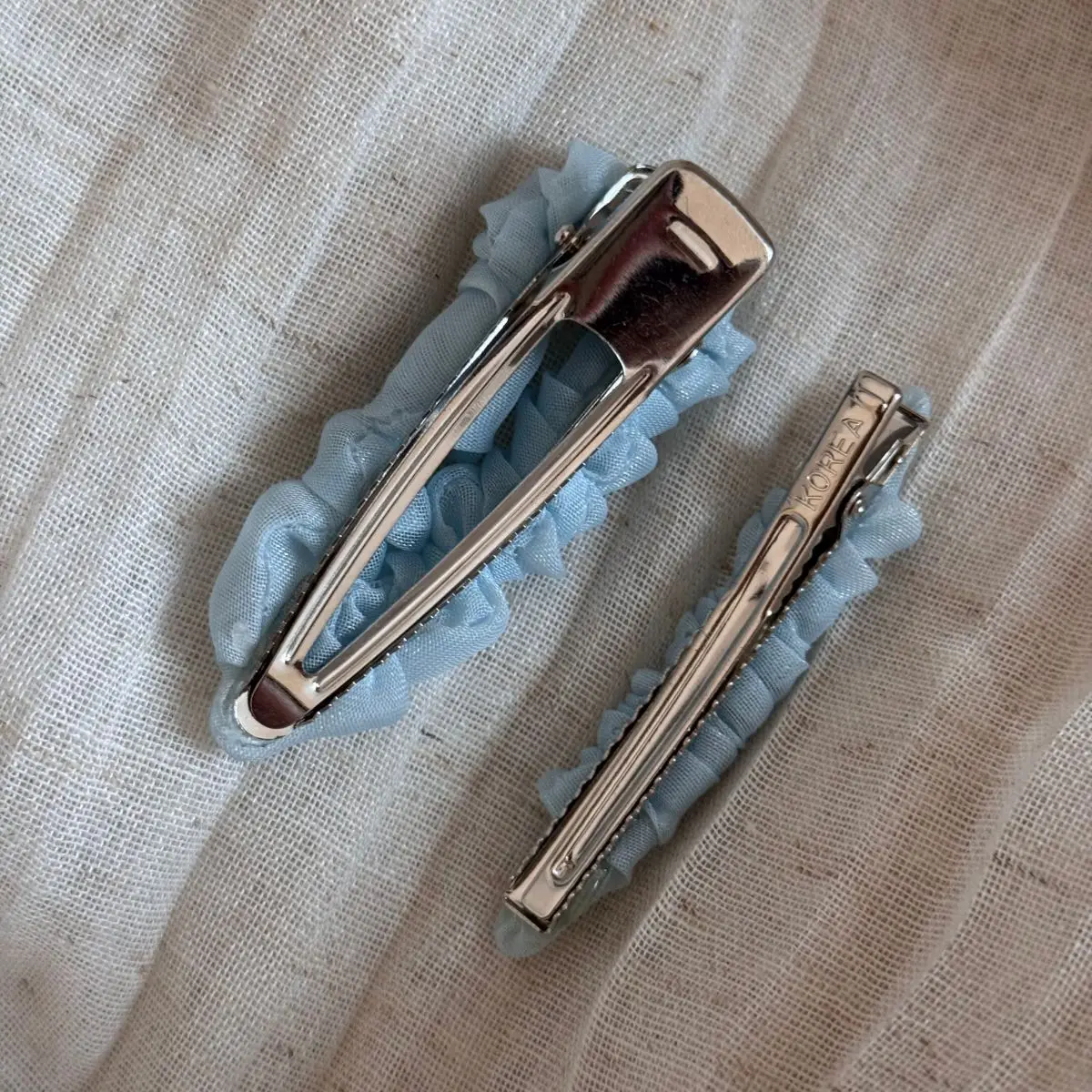 Set di fermagli per capelli eleganti alla francese, in organza a rete, fermagli irregolari, fermagli semplici per frangia, accessori per capelli alla moda per donna - immagine 6