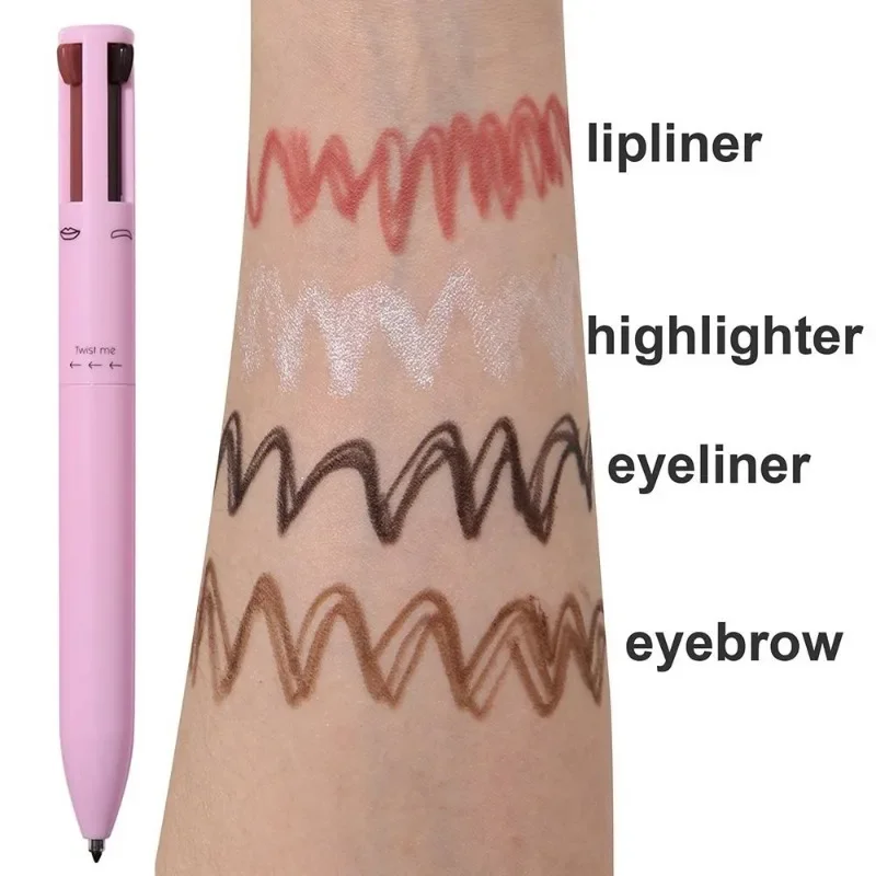 Multi-effect 4 In 1 Eyeliner Eyebrow Pencil Contour Pen Long Lasting Waterproof Cosmetics Eyeliner Makeup Pencil Lip Liner Pen 3