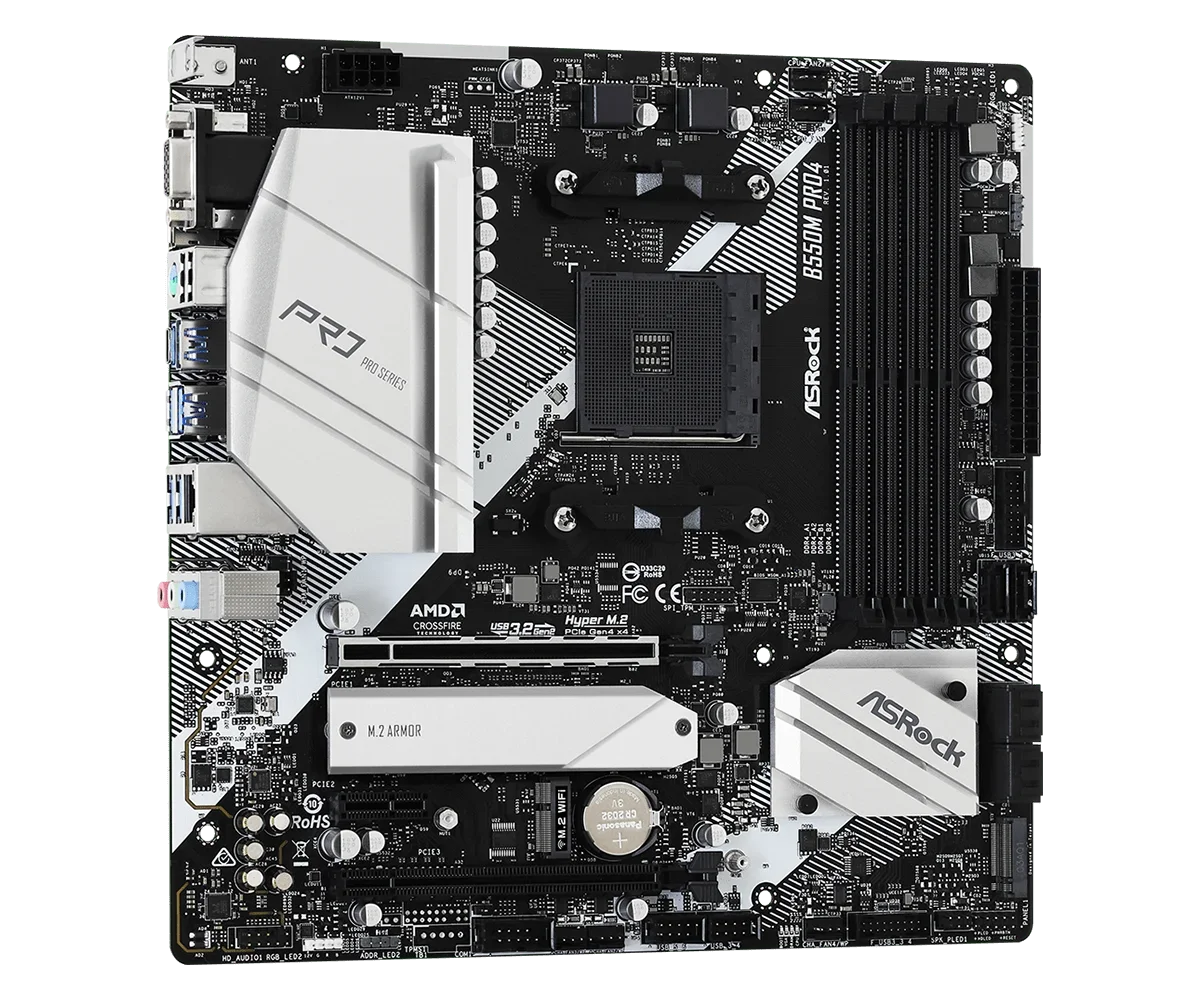 ASRock B550M Pro4 Motherboard Socket AM4 AMD B550 support Ryzen 5