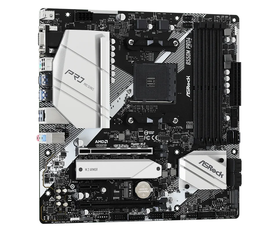 ASRock B550M Pro4 Motherboard Socket AM4 AMD B550 support Ryzen 5