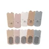 5 Pairs Infant Newborn Baby Anti-Slip Socks 5colored Bear Print Baby Girl Cotton Socks Solid Autumn Toddler Boys Knee Floor Sock 4