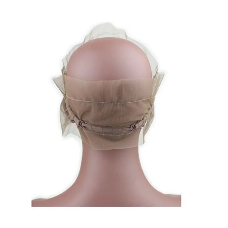 360 Lace Wig Cap for Making Wigs Swiss and French Lace Hair Net with ear to ear Stretch Medium Brown Color for Wig Making