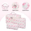Fashion Vintage Flower Women Makeup Bag Cotton Tote Portable Female Cosmetic Storage Handbag Travel Organizer Zipper Quilted Bag 3