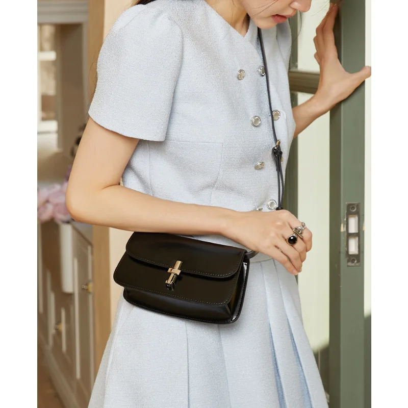 ZR DIARY Leather Saddle Bag Women Split Cowhide Shoulder Messenger Bags Flap Pocket Sewing Metal Buckle Handbag for Female W3291