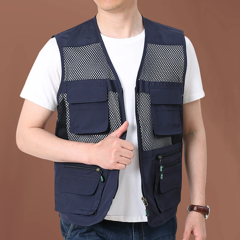 Mesh Vest MAN Men Summer Hunting Monclair Padding Work Men's Sleeveless Jacket Fishing Clothing Camping Tactical Military Biker спальник 2 слойный одеяло 210 x 100 см camping summer таффета таффета 5°c