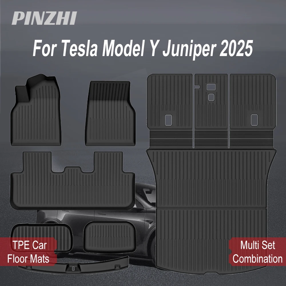 Für Tesla Neues Modell Y Juniper 2025+ Premium/Performance TPE Fußmatten Kofferraummatte Verschleißfeste Fußpolster ModelY Kofferraummatten