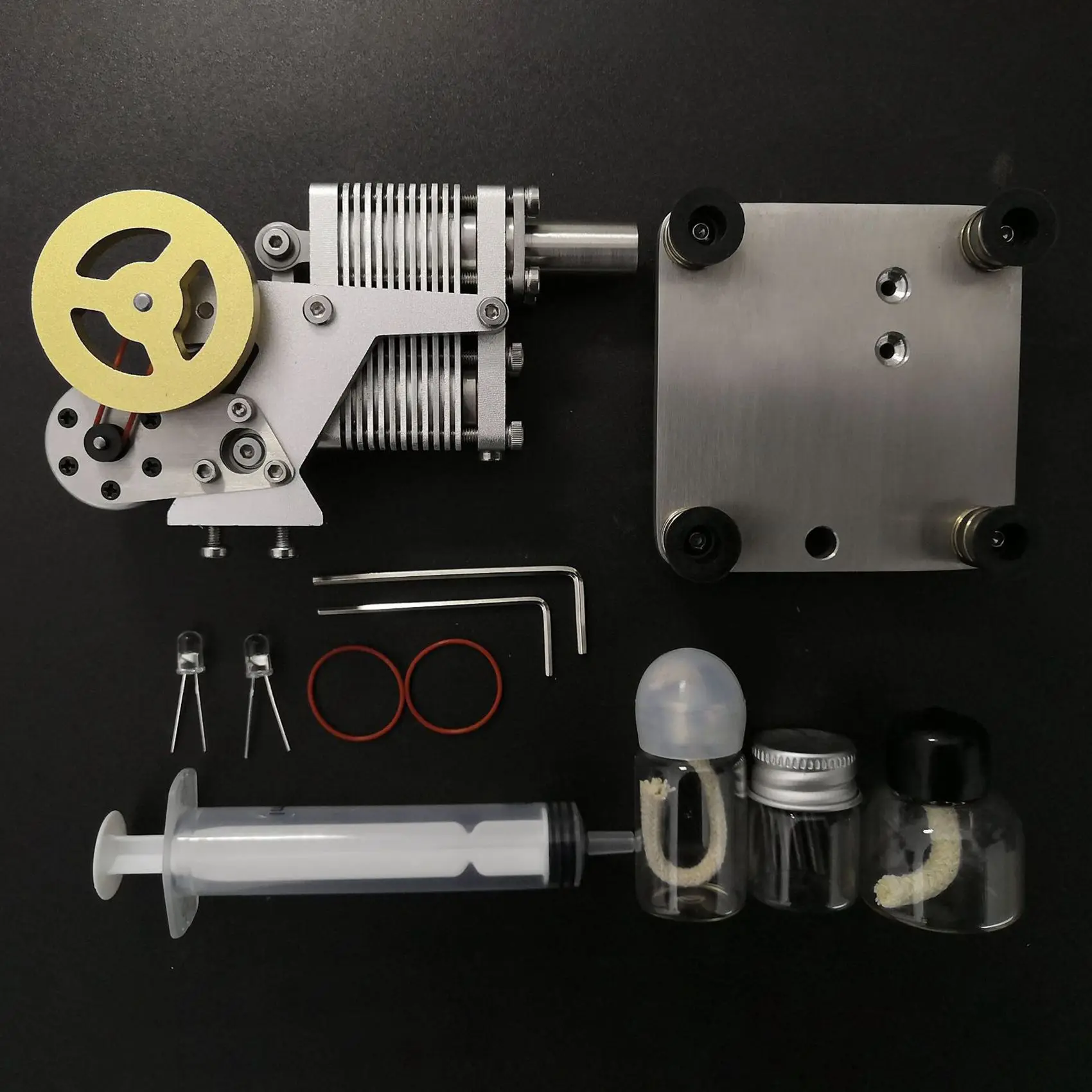 Full Metal Stirling Engine Model Mini Generator Model Physics Steam Science Educational Engine Kit Toy
