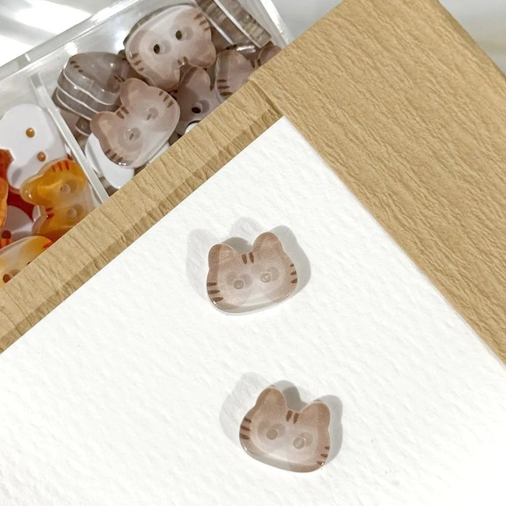 30개 회색 고양이 12mm 키티 버튼 귀여운 레진 캘리코 고양이 버튼 창의적이고 패셔너블한 진저 고양이 버튼 의류 코트용