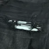 men  retro washed white leather patch distressed black jeans 4