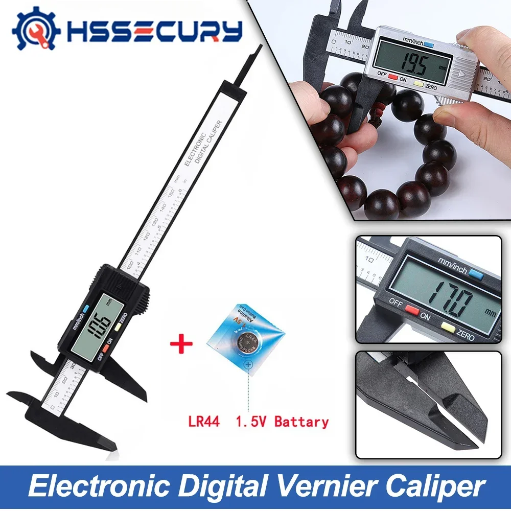 

150mm Electronic Digital Caliper 6 Inch Carbon Fiber Vernier Caliper Gauge Micrometer Measuring Tool Digital Ruler
