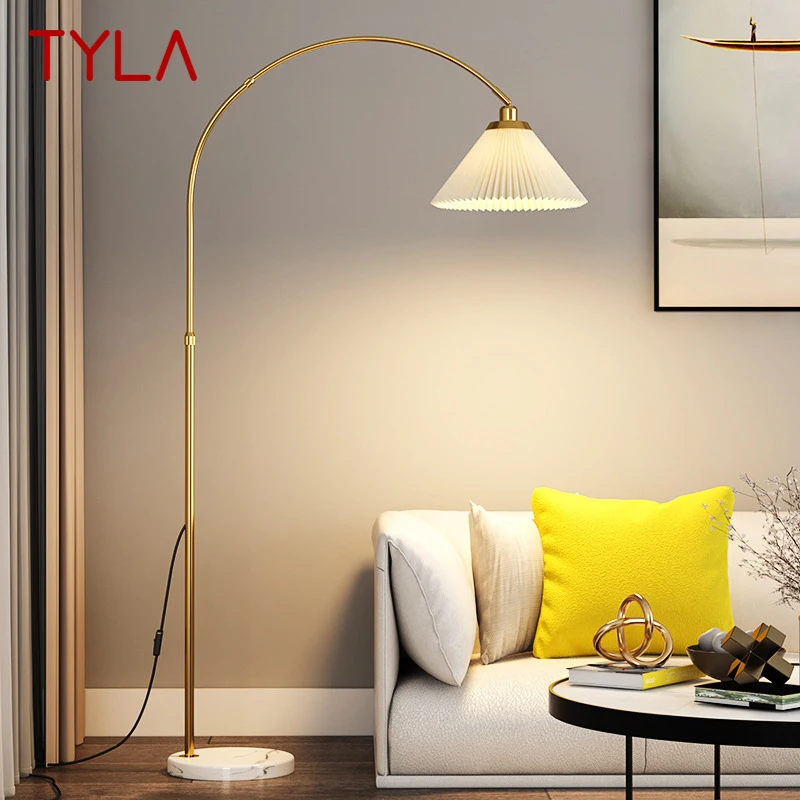 

TYLA Nordic Fishing Floor Lamp ModernFamily Living Room Bedroom Creative LED Decorative Standing Light