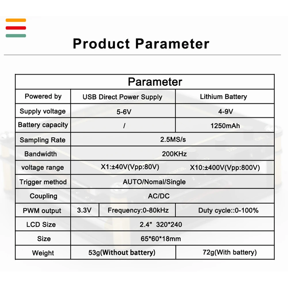 FNIRSI-138 PRO Digital Handheld Pocket Oscilloscope 2.5MSa/s 200KHz Analog Bandwidth Support AUTO,80KHz PWM And Firmware Update audio oscilloscope