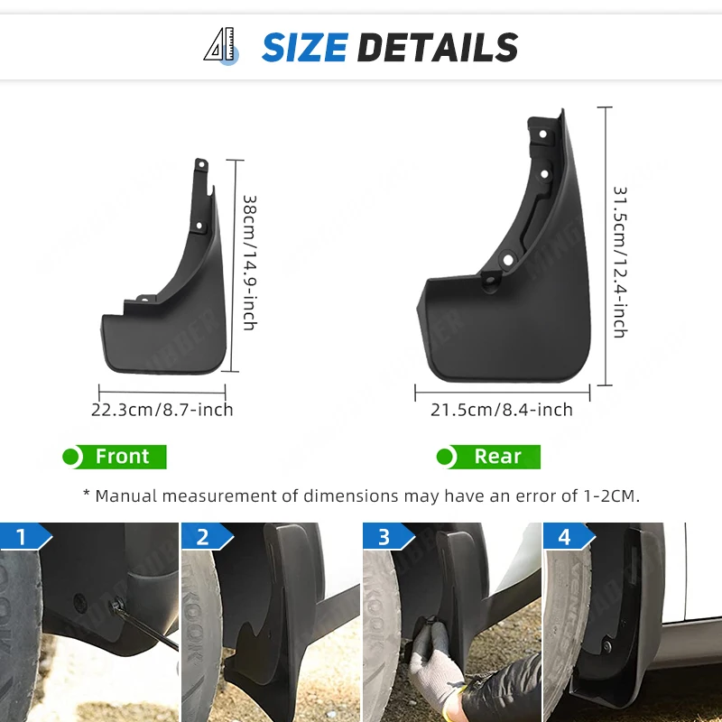 Parafanghi Per Ford Kuga 2013-2019 - Set 4 Pezzi Anteriore E Posteriore, In ABS - Foto 9