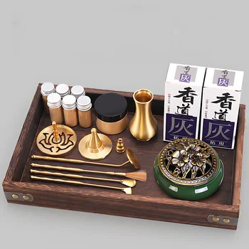 Set Brass Incense Burner Making Kit Incense Mold Stand Home Aromatherapy Ornaments