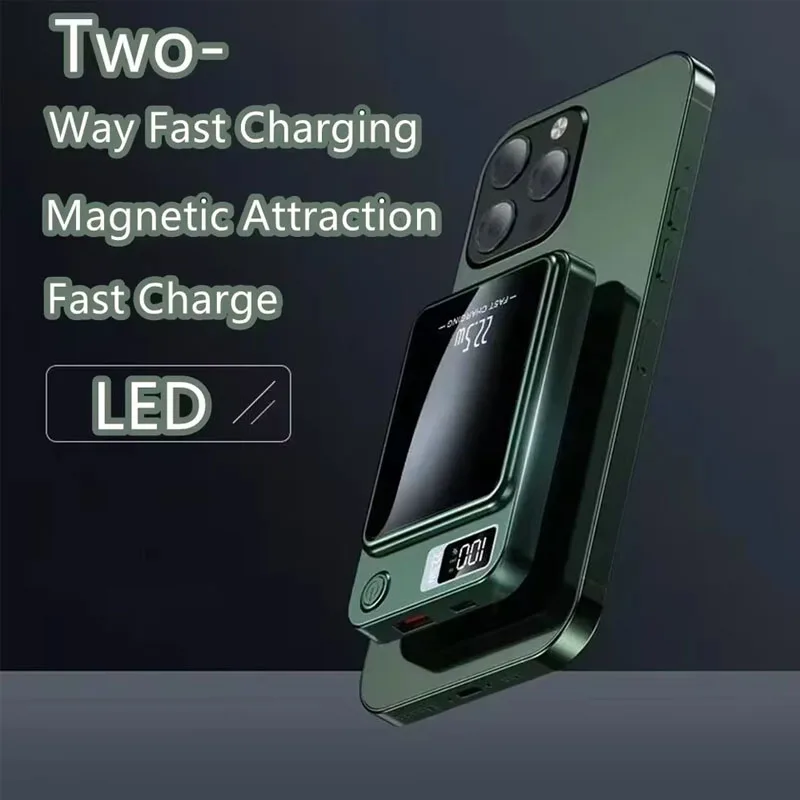 Magsafe Power Bank 20000mah Wireless Portable Charger With Lcd Screen Spare Battery For Iphone Samsung Xiaomi Batterie Externe 3