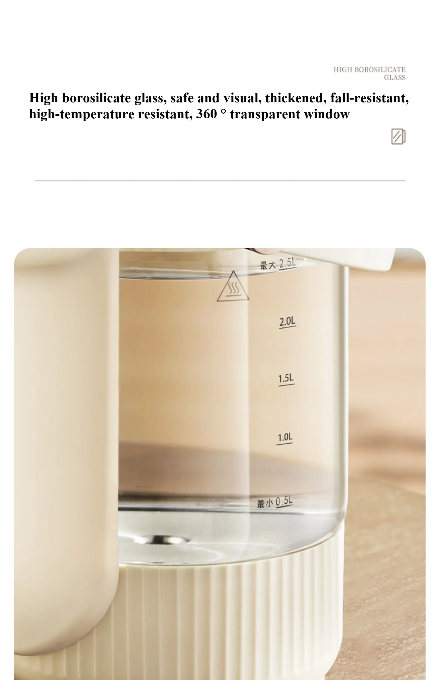 220V 2.5L Electric Kettle Glass Water Boiling Pot Machine Automatic Thermostatic Hot Water Kettle 5