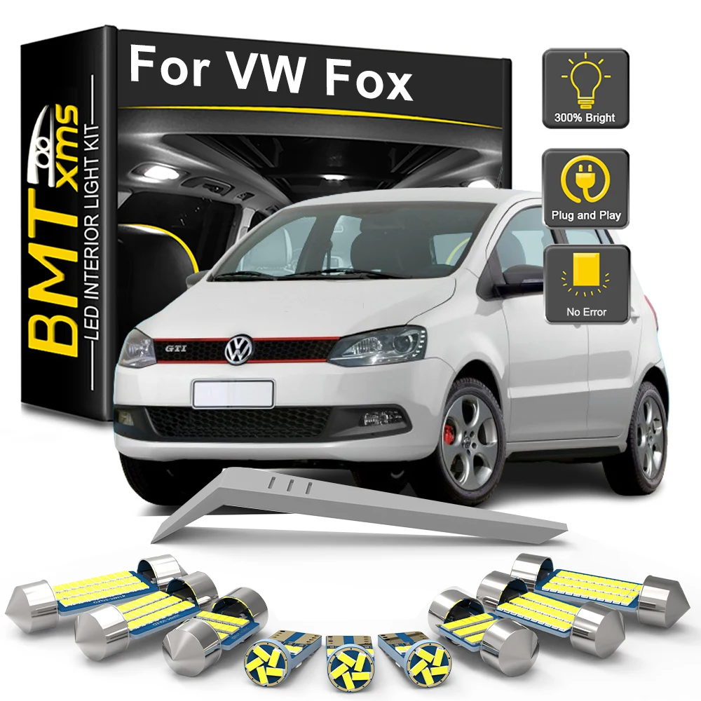

BMTxms 8Pcs Canbus For Volkswagen VW Fox 2004-2010 2011 2012 2013 2014 Car Light Bulb Kit Vehicle Dome Reading Interior LED Lamp