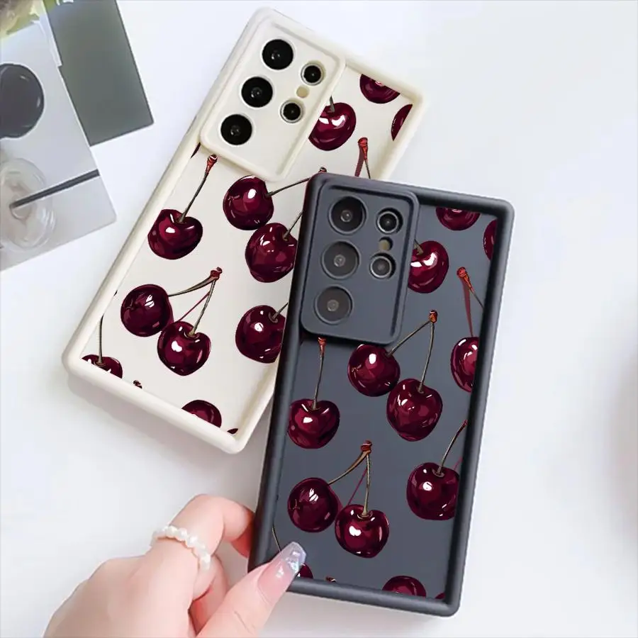 Wine Red Cherry Phone Cover - Premium Protective Case