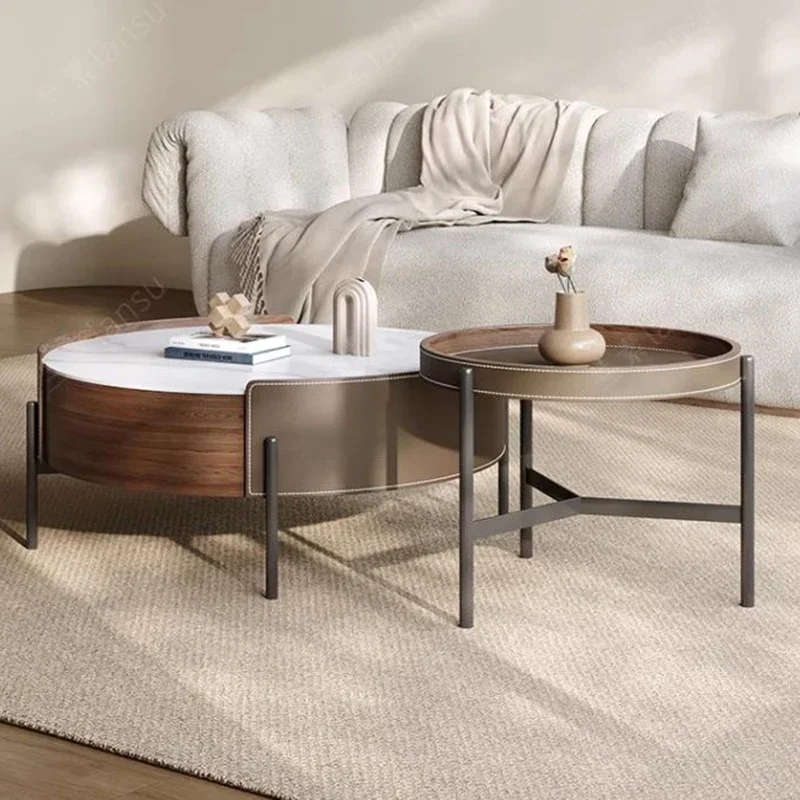 

Round Design Coffee Table Marble Center Mobile Nordic Elegant Neat Frames Coffee Table Floor Tavolino Da Salotto Room Decor