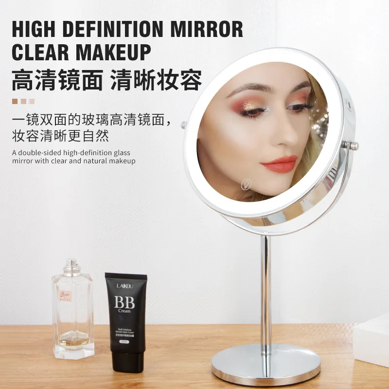 아름다운 화장 습관을 더욱 화사하게: 밝기 조절, 회전 및 메모리 기능을 갖춘 LED 화장 거울 - 단색 조명을 갖춘 USB 화장 거울