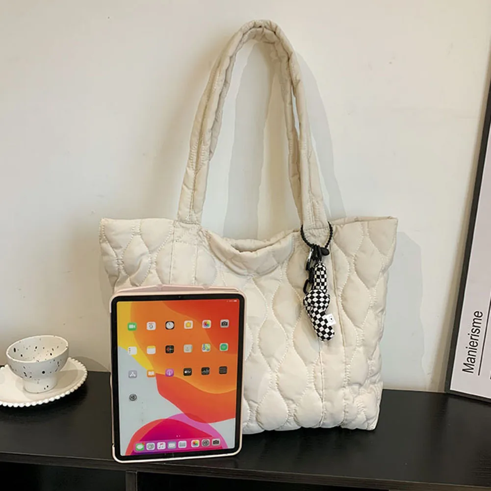 Large Puffer Tote Bag for Women Quilted Handbags Purse