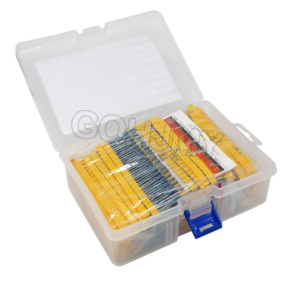 Metal Film Resistors Assorted Pack Kit Set 2600PCS/LOT 130 Values 0.25W 1/4W 1% metal film resistor metal film resistors