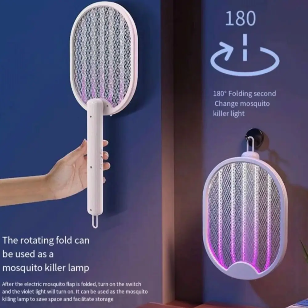 mosquito killer swatter DW1 Home Dormitory Electric Mosquito Swatter Mosquito Killer Lamp 2 in 1 Purple Light Folding USB Rechargeable Insect Killer