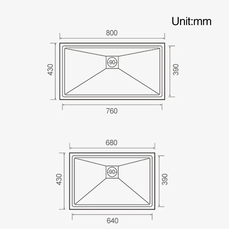 ASRAS Handmade Brushed SUS 304 Stainless Steel Kitchen Sink 4mm Thickness Undermount Installation Single Large Size Kitchen Sink 6