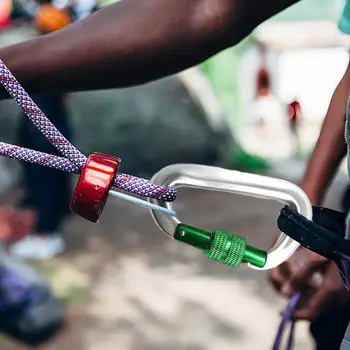 12KN Professional Safety Carabiner D Shaped Key Hook Aluminum Keychain Clip Climbing Security Master Lock Mountaineering Tool 2