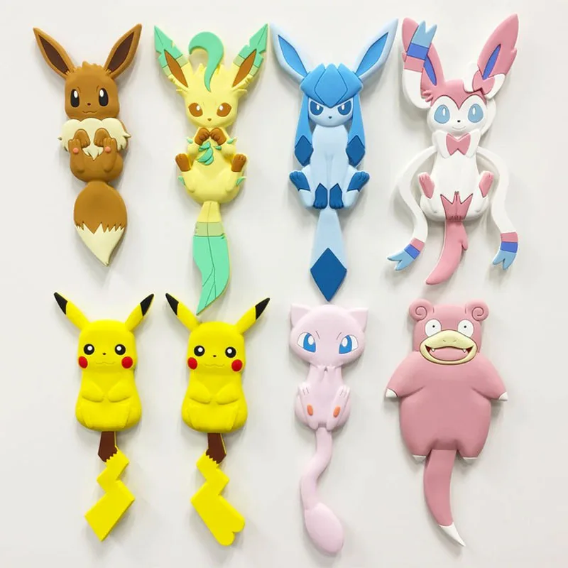 

9CM Anime Pokemon Kawaii Pikachu Eevee Slowpoke Tail Punch Free Hook Action Figure PVC Model Toy Collection Children Adult Gifts