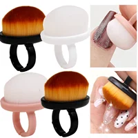 1-10pcs Nail Art Dust Brushes Nails Polish Clean Brush Ring Soft Hair Dust Removal Oval Gel Dust Cleaning Finger Manicure Tools 2