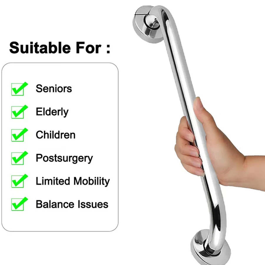 1/2 Piece Bathroom Handrail Safe and Accessible for Disabled and Elderly Non Slip Toilet Handrail Stainless Steel Sturdy bathroom handrail