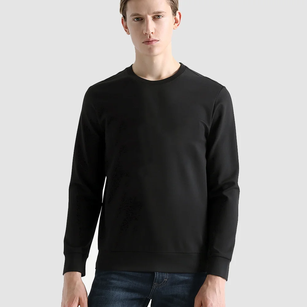 Autumn Men's Clothing Cartoon Friend Print Series Long-sleeved Sweater Fashion Black Pullover O-neck Casual Warm Commuter Hoodie