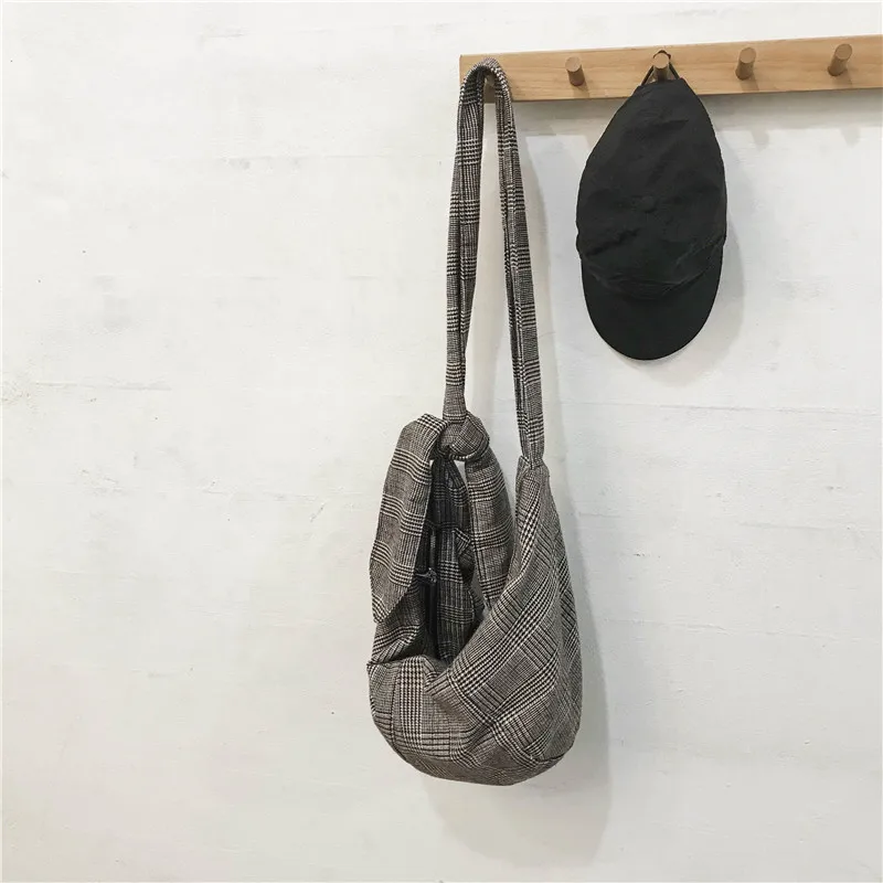 Casual Women's Shoulder Bag Large Capacity Tote Lady Canvas Messenger Plaid Female Designer Handbag Crossbody Bags for Women