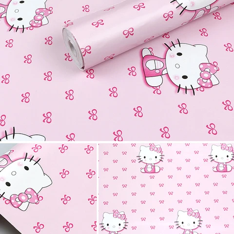 Sanrio Hello Kitty Stickers Mural Cartoon Wall Paper Pasting Poster Y2k  Women Fashion Bedroom Accessories Korean Home Decoration - AliExpress