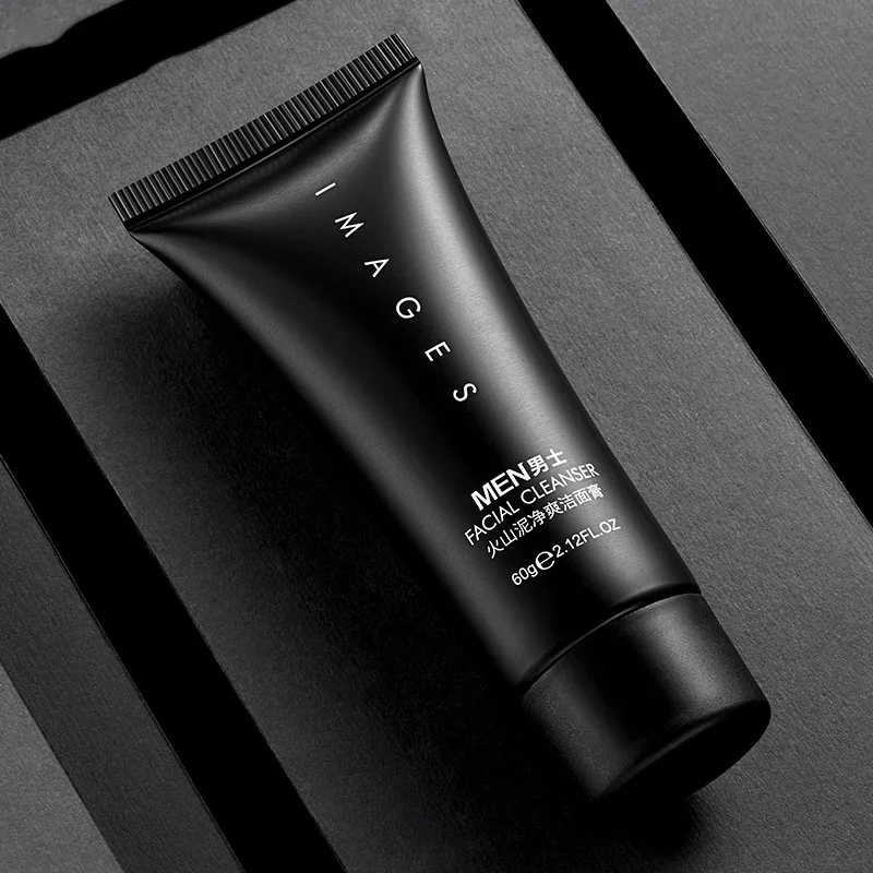 Men Face Deep Cleansing Volcanic Mud Cleanser Refreshing Mild Moisturizing Oil Control Tightening Skin Care