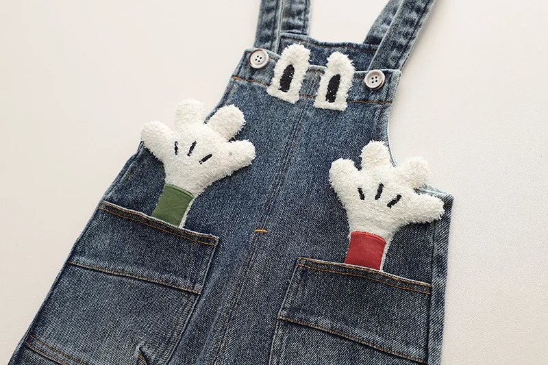 0-4year Spring Newborn Baby Boys girls Suspender Simple Trousers Solid Adjustable Denim Korean Soft Casual