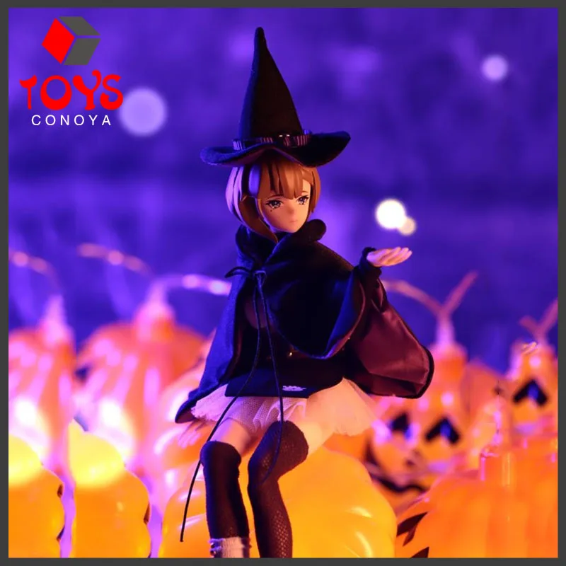 

HASUKI 1/12 Scale Soldier Halloween Wizard Hat Cloak Cosplay Clothes Model Fit 6'' Male Female Soldier Action Figure Body Dolls