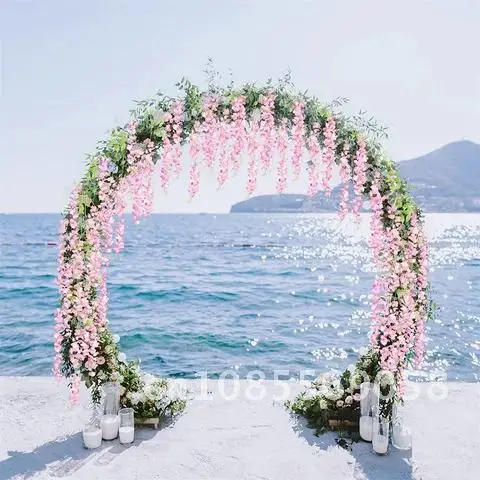 

Artificial Wisteria Flowers Hanging Thick Silk Vine For Home Wedding Gift Party Garden Outdoor Green Grass Decoration