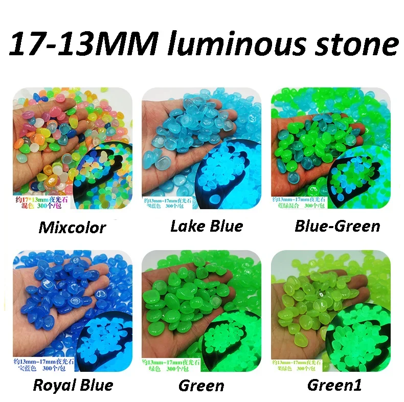 Description Picture 2 of item200Pcs Glow in the Dark Garden Pebbles For Sidewalk Garden Terrace Lawn Garden Patio Fish Tank Aquarium Decoration Glow Stone