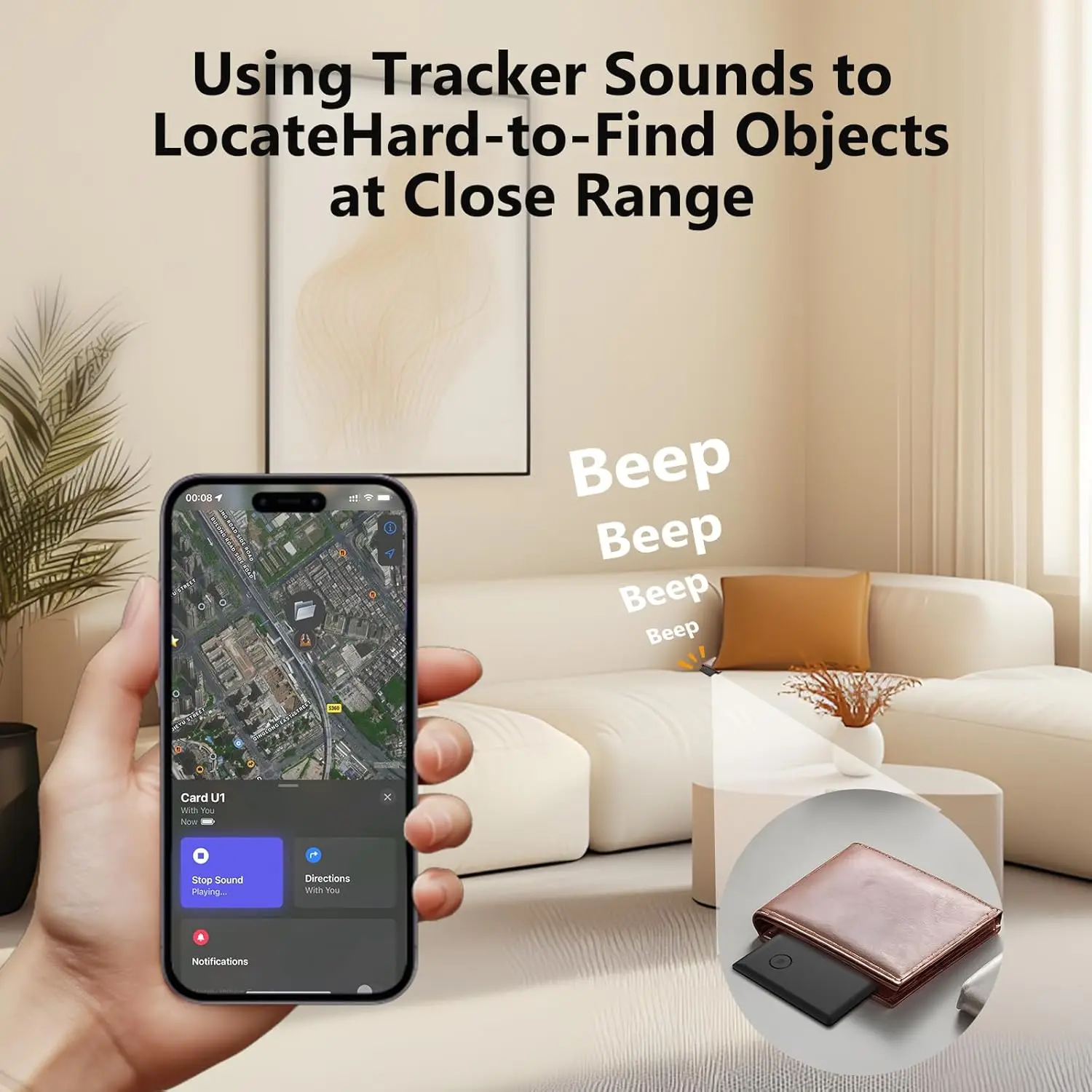 Slim Bluetooth Tracker Card for Wallet Key Bag