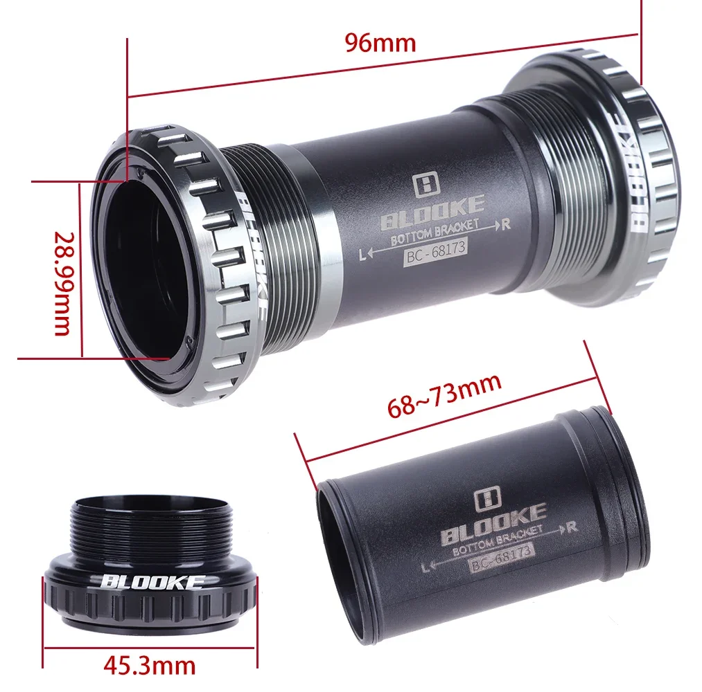Bicycle Bottom Bracket 3 Colors BSA DUB BB 68/73mm 28.99mm Central Movement BSA68 Thread Sealed 2 Bearing For SR-AM Crankset MTB