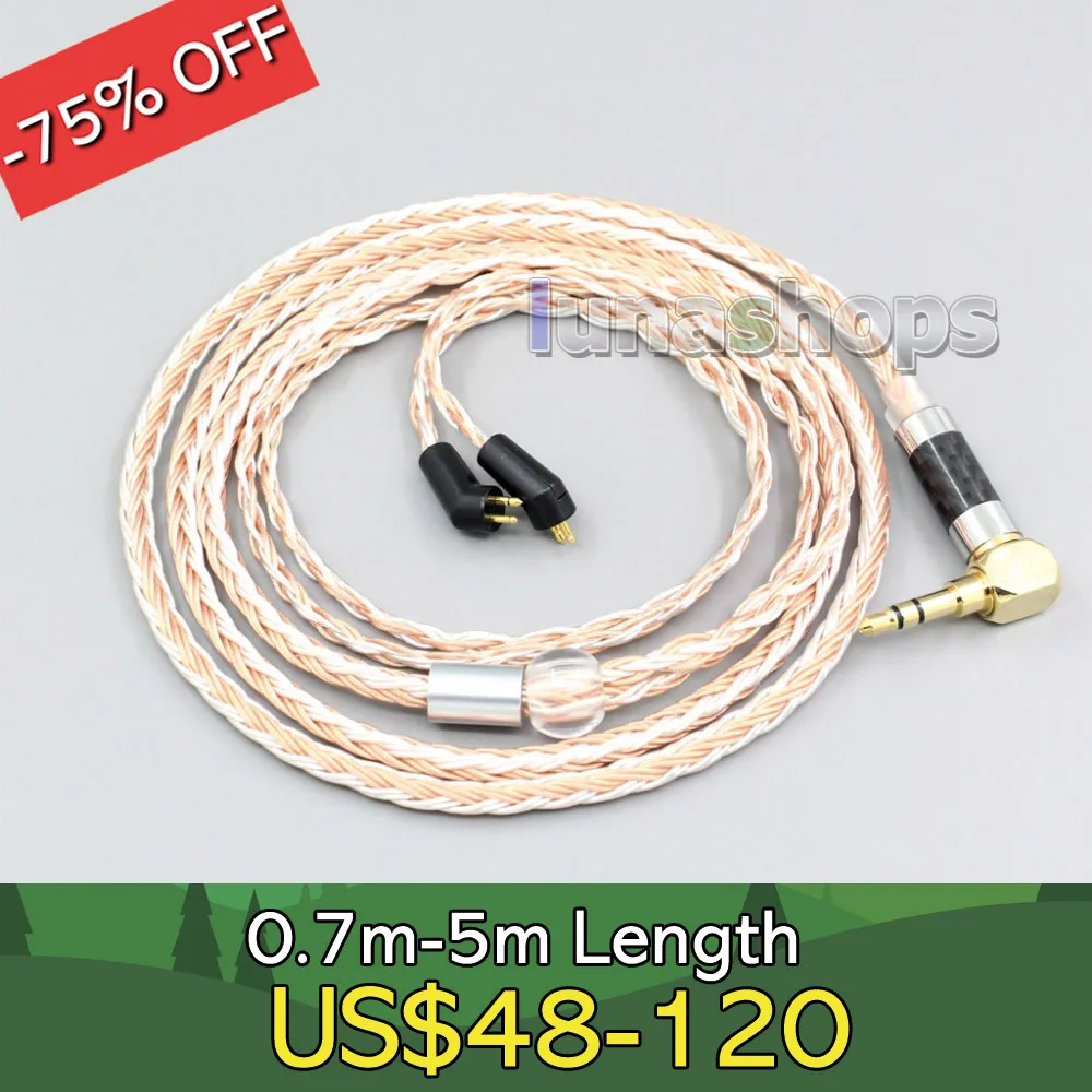 

3.5mm 2.5mm 4.4mm XLR 16 Core Silver Plated OCC Mixed Earphone Cable For Etymotic ER4B ER4PT ER4S ER6I ER4 2pin LN006719