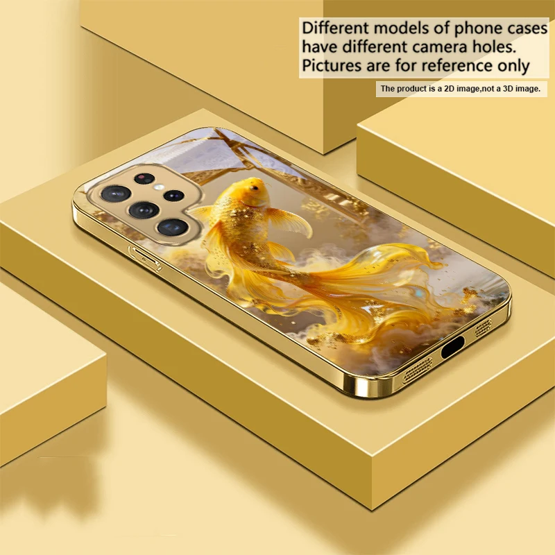 Harmonious Golden Carp Glass Phone Case