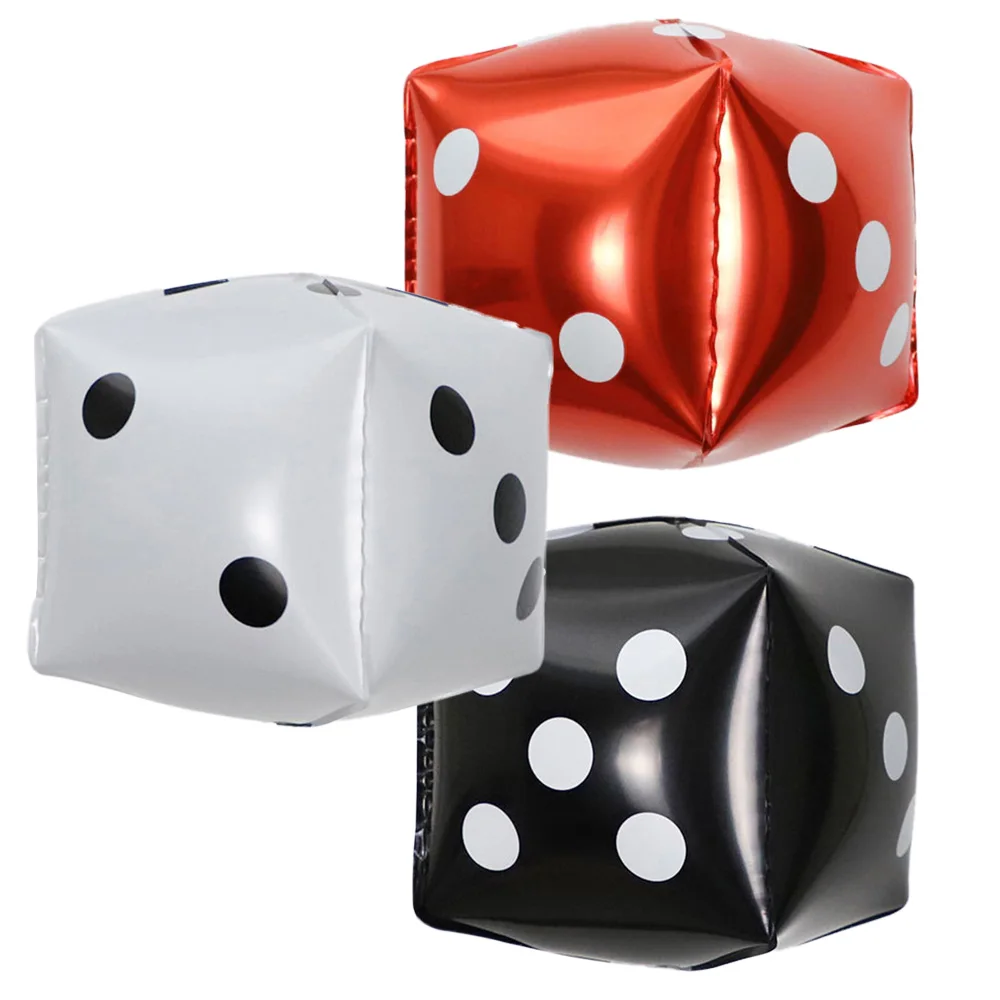 Globos inflables gigantes 4D de 5 piezas, decoraciones para fiestas de cumpleaños, tema de Casino nocturno, dorado, rojo, negro, Las VegasGame