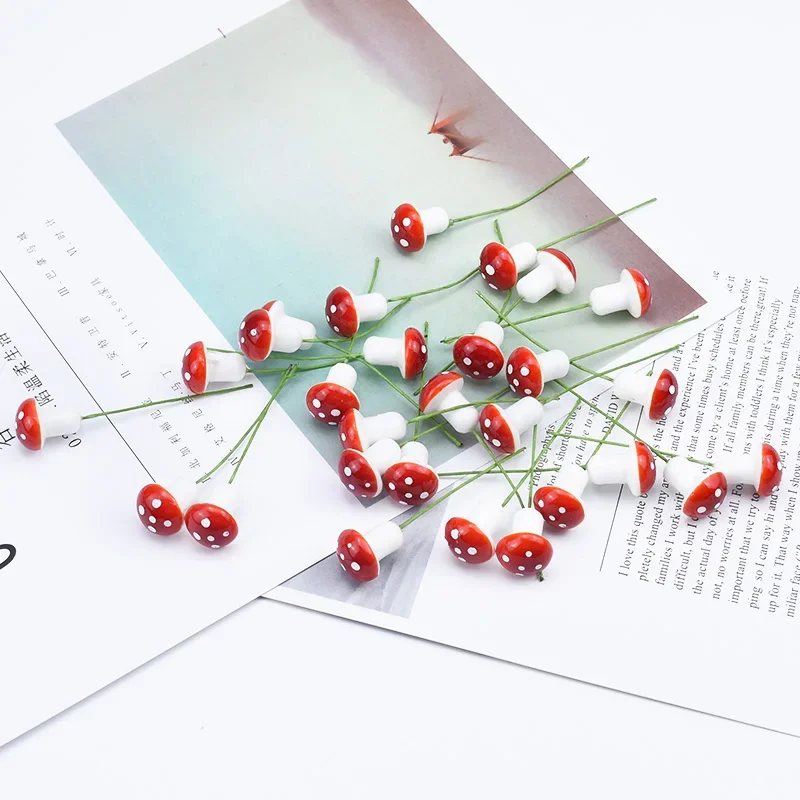 PE Mushroom Artificial Plants Diy Gifts Box Wedding Bridal Accessories Clearance Christmas Flowers Scrapbooking 10/30/50 Pieces artificial plant flowers,artificial plant flower