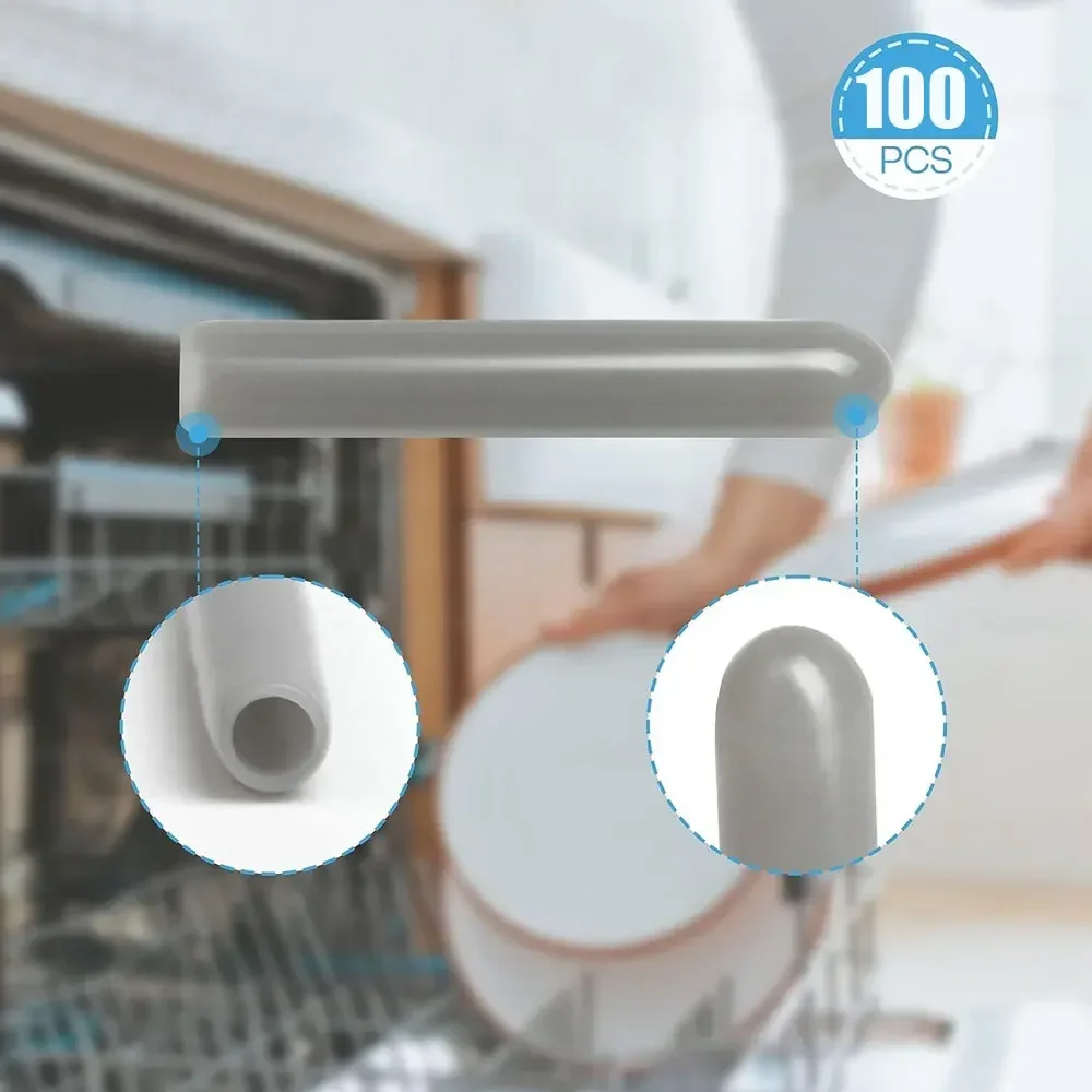 100X Dishwasher Rack Cap Tip Cover Cap Flexible Round End Protective Sleeves for Sharp Article To Prevent Collision Supplies dishwasher rack caps
