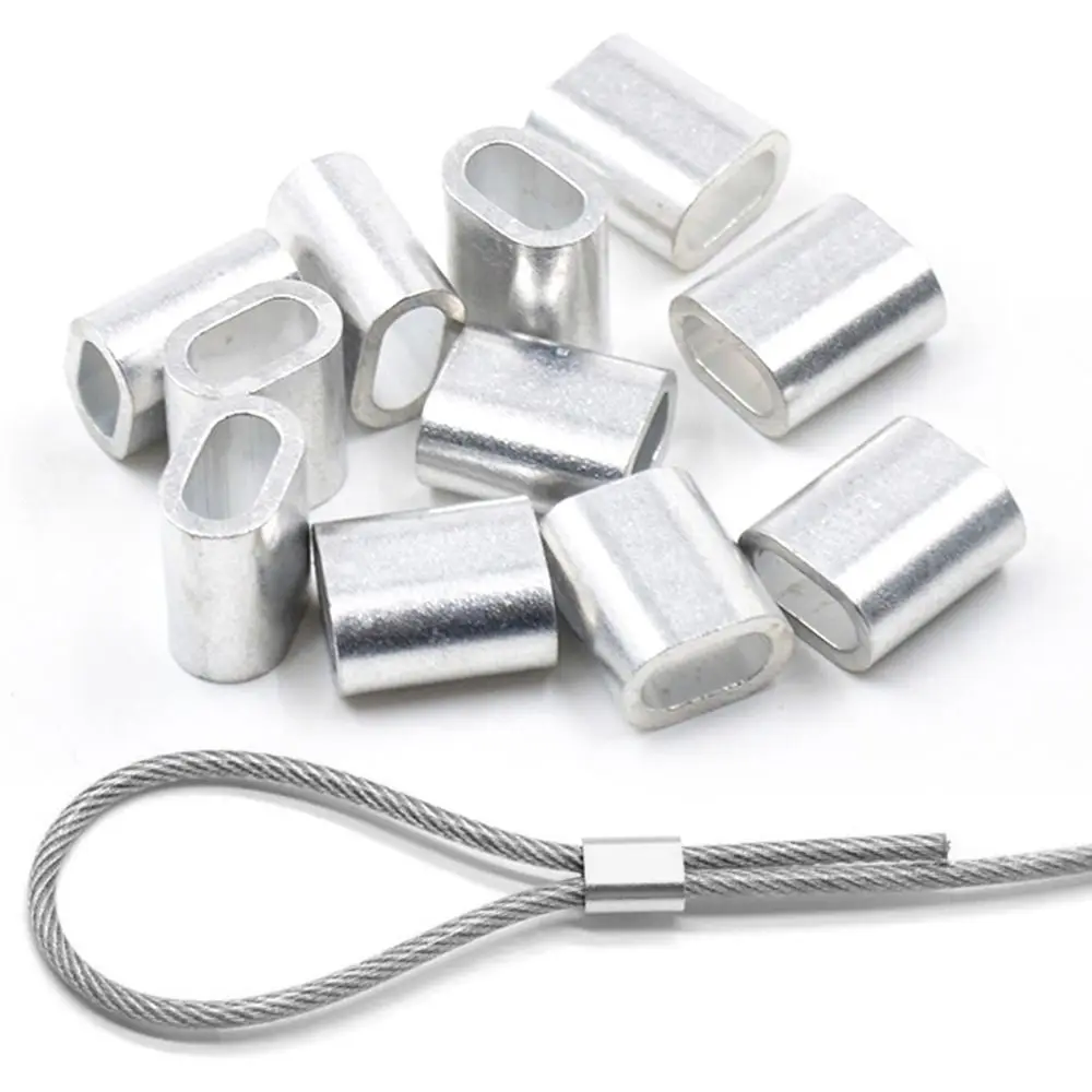 Aluminum Cable Crimp Sleeves Oval Fixing Clips for Steel Wire Rope